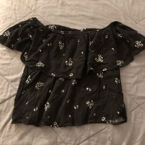 Floral printed off the shoulder top